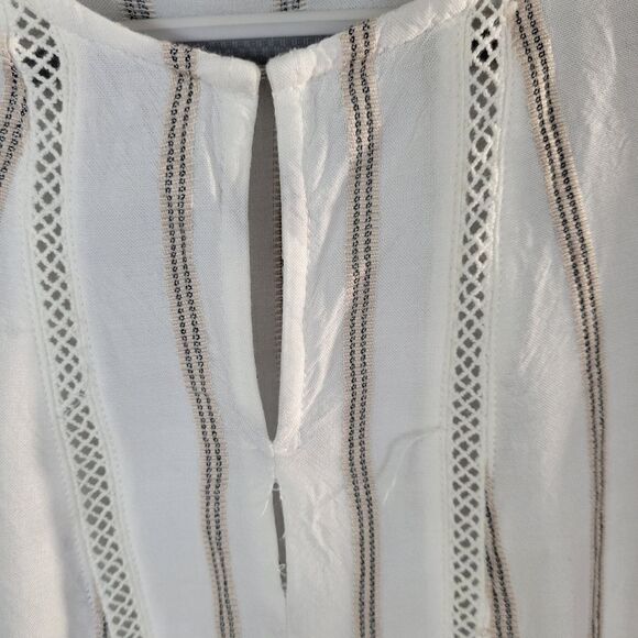 Fever Creme‎ Colored Striped Baby Doll Top Size S - Picture 3 of 6